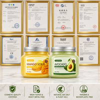 Gommage corporel au sel marin naturel 350g, exfoliant profond, hydratant, extrait de fruits avocat, mangue, myrtille, GMPC ISO