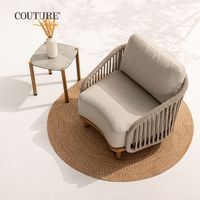 Table basse et table d'appoint convertible en corde COUTURE Jardin, design moderne pour patio et jardin