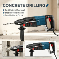 Marteau perforateur électrique multifonctionnel à haute efficacité, anti-vibration, avec poignée auxiliaire, outil de perçage pour le perçage mural