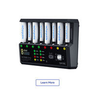 Chargeur de batterie Octa NC3000 intelligent avec contrôle par application PC, multi-cheminements universels, écran LED, pour NiMH, NiCd, Li-ion, AAA