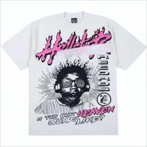 Hell Series T-shirt unisexe décontracté à manches courtes 100% coton 280 grammes Style Hip Hop transfrontalier Lettre à la mode Portrait Imprimer DTG - Product Image 1