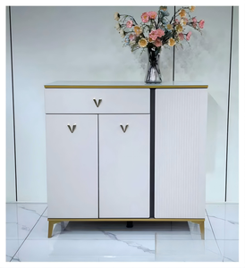 Moderno Mueble de Almacenamiento Independiente de Plástico Gris con Diseño de Ventilador para Sala de Estar, Muebles para el Hogar - Product Image 1