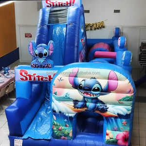 Thương mại Lilo và S titch carton Inflatable các chướng ngại vật nhảy Bouncer trượt Combo bouncy lâu đài nhà sân chơi cho bé - Product Image 4
