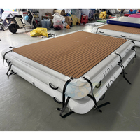 Plateforme flottante gonflable pour fête aquatique en PVC étanche, plateforme de quai flottante, canapé gonflable, plateforme de détente avec tente, île flottante gonflable