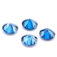 Zircone cubique synthétique de couleur bleu saphir spécial, toutes tailles de 3 mm à 10 mm, pierres rondes taillées, pierres en vrac, zircone cubique