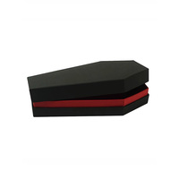 Boîte télescopique en carton noir gothique personnalisée, grande et miniature, en forme de cercueil, avec poignée à fermeture magnétique, pour cadeaux de chocolat et cils