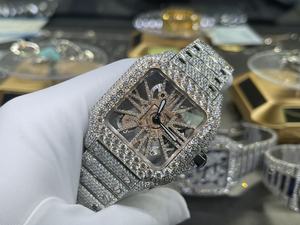 Montre squelette VVS à mouvement à quartz 39.8mm étanche de qualité supérieure personnalisée - Product Image 4