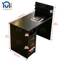 Station de travail pour manucure en bois style nordique avec collecteur de poussière intégré et armoire de rangement, bureau à ongles pour salon de manucure professionnel