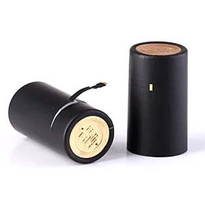 WIne Bottle Capsule 30*60mm Hot Stamping Logo PVC heat Shrink Caps with horizontal tear line