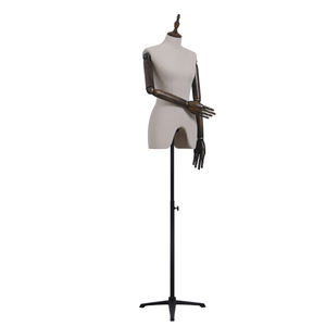 Mannequin Femme Magasin Fashion Half Body Mannequins Torso FiberGlass <strong>Wooden</strong> Knuckle Hand <strong>Clothes</strong> Display Female Mannequins - Product Image 2