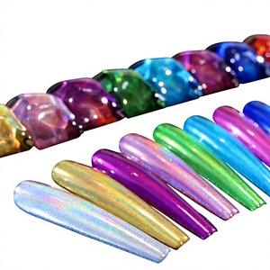 Poudre à ongles holographique <span class=keywords><strong>effet</strong></span> sirène, pigment chromé miroir métallique 50g, fabriqué en Chine, pour nail art aquarelle - Product Image 1
