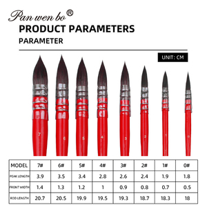 Juego de 8 Pinceles de Acuarela con Mango de Madera, Pinceles de Pintura Francesa de Alta Calidad con Pelo de Nailon para Dibujar - Product Image 2