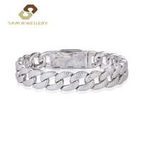 Pulsera de Eslabones Cubanos de Plata de Ley S925 con Moissanita Iced Out de 12mm, Joyería de Moda Hip Hop, Gran Venta para Hombres y Mujeres