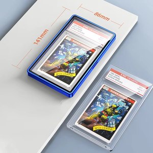 Stackable Aluminum Metal Frame <b>Glass</b> Case BGS/PS Scratch Resistant Gaming Graded Card <b>Protector</b> - Product Image 3