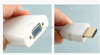 Adaptateur VGA HD 1080P Compatible HDMI Numérique vers Analogique Mâle-Femelle pour Câble VGA PC Portable Tablette - Accessoire Audio Vidéo