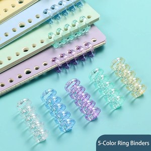 Anillas <span class=keywords><strong>de</strong></span> 5 orificios para hojas sueltas, anillas <span class=keywords><strong>de</strong></span> encuadernación desmontables DIY, anillas <span class=keywords><strong>de</strong></span> plástico coloridas para encuadernación - Product Image 1