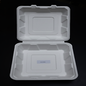 Fiambrera desechable de caña de azúcar biodegradable de 16 oz, segura para microondas, reciclable para el hogar, para llevar, restaurante, Picnics, 6x6 pulgadas - Product Image 1