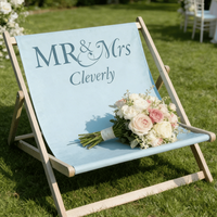 Chaise longue pliable Oxford à double siège avec cadre en bois de hêtre et dossier réglable pour mariage, pelouse, maison, terrasse