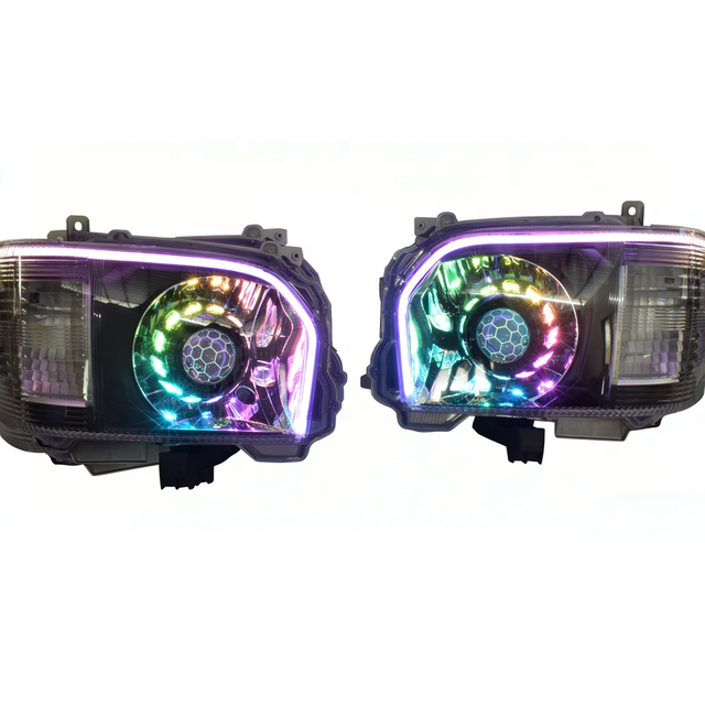 RGB LED Head Light Assembly for 2014+ Hiace Bus KDH200 Car KDH200 Black LED Running RGB Head Lamp Parts