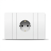 Interrupteur mural minimaliste avec ports USB, 10A, 2 interrupteurs, 2 prises, application Z-Wave EWeLink, matériau PC ignifuge