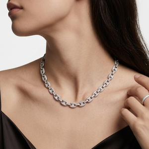 Collier Hip Hop en Argent 925 avec Chaîne à Maillons Personnalisée et Breloque Moissanite Blanche, 20g, pour Femmes et Hommes - Vente Flash - Product Image 4