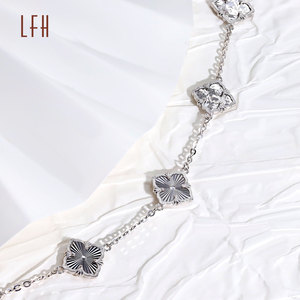 Collar y Pulsera de Oro de 18k de Fábrica, Pulsera de Trébol, Pulsera de Trébol de Cuatro Hojas de Oro de 18k, Oro Au750, Joyería de Oro Real de 18k - Product Image 4