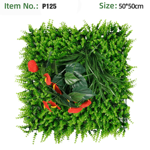 Panel de seto vertical de boj artificial verde de 50x50cm (20x20 pulgadas) para proyectos de paisajismo y terrazas, suministro de fábrica OEM - Product Image 6