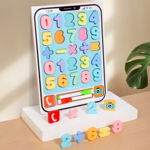 Puzzles en bois alphabet et chiffres pour tout-petits, jouets éducatifs pour enfants, puzzle portable <span class=keywords><strong>de</strong></span> voyage avec tableau <span class=keywords><strong>de</strong></span> <span class=keywords><strong>dessin</strong></span>, type iPad - Product Image 6