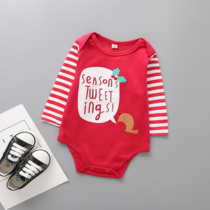 Hot sale 0-3 months newborn baby clothes cotton long-sleeved body <strong>my</strong> <strong>1st</strong> <strong>Christmas</strong> outfit baby romper - Product Image 3