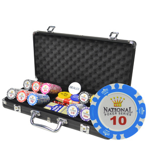 <span class=keywords><strong>Jetons</strong></span> de puce de Mahjong de Texas Hold'em support acrylique transparent plateau de puce couvert ensemble de puces de <span class=keywords><strong>Jack</strong></span> noir - Product Image 1