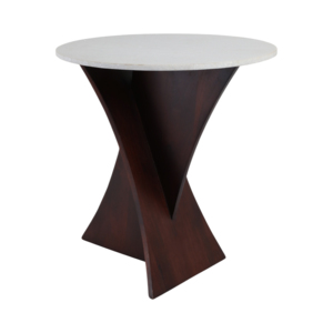 Elegante Tavolino d'Appoggio con Piano in Marmo Lucido e Base a Croce, Arredamento Moderno per Camera da Letto - Product Image 2