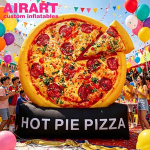 Ballon publicitaire gonflable personnalisé en forme de pizza avec base « Hot Pie Pizza » pour le marketing alimentaire - Product Image 1