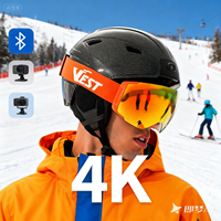 Casque de ski avec caméra et visière 3 certificats Casque de ski de haute qualité Blue Toother Casque de ski