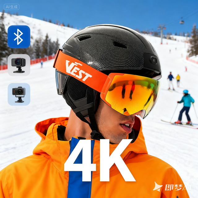 With Camera Shoot Video Ski Helmet with Visor Ski Mountaineering Helmet 3 Certificates High Quality Blue Toother Ski Helmet