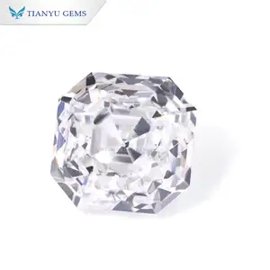 TIANYU GEMS Crushed Ice Asscher Cut Moissanite Diamond VVS Excellent Cut Gemstone For Jewelry