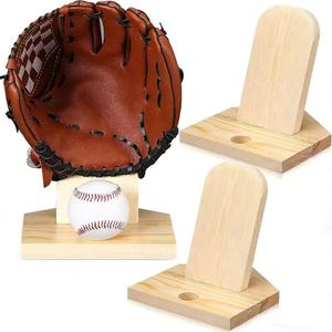 Soporte de madera transfronterizo para guantes de béisbol, exhibidor de pelotas de béisbol multiusos, estante de almacenamiento para escritorio - Product Image 1
