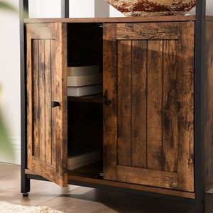 <span class=keywords><strong>Meuble</strong></span> de rangement pour salon en bois d'ingénierie avec étagères réglables et acier inoxydable, mobilier de maison - Product Image 6