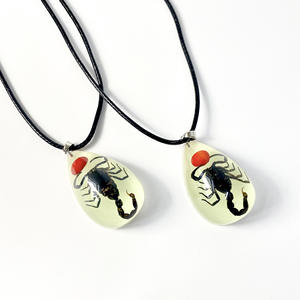 Venta caliente de moda insecto luminoso resina Real ámbar colgante collar para niños calle puesto joyería de moda - Product Image 3