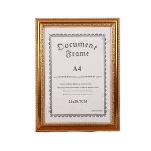 Gold Embossed Ornate <strong>Photo</strong> <strong>Frame</strong> <strong>A4</strong> 8x10 Certificate Award Diploma Document <strong>Frame</strong> Vertical Horizontal Display Wholesale - Product Image 1