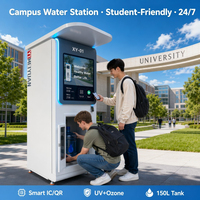 Distributeur d'eau à monnayeur avec purificateur RO 800 GPD par osmose inverse, kiosque de remplissage purifié pour la communauté et les coins de rue