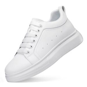 Zapatos Casuales de Malla Blanca con Aumento Invisible de Altura de 8CM para Hombre, con Punta Poco Profunda, Cordones, Suela Gruesa, Moda Juvenil, Versátiles - Product Image 4