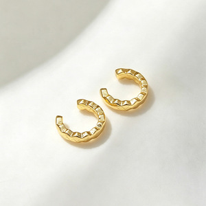 C-Shaped Clip-On <b>Earrings</b> Gold Plated Copper Alloy Geometric Design No <b>Piercing</b> Magnetic Stud <b>Earrings</b> - Product Image 3