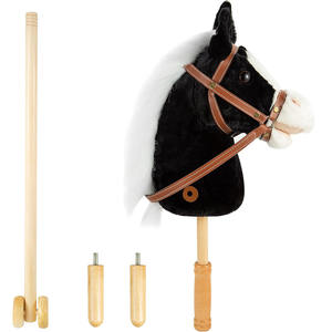 B180 usine OEM <span class=keywords><strong>peluche</strong></span> <span class=keywords><strong>cheval</strong></span> bâton d'équitation tête cousue <span class=keywords><strong>à</strong></span> la main bâton en bois robuste en gros personnalisé seulement Clip-Clop sons Hobby Horse - Product Image 3