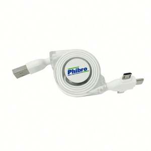 Câble USB rétractable multifonction à charge rapide 3-en-1 avec matériau plastique et options de longueur personnalisée - Product Image 3