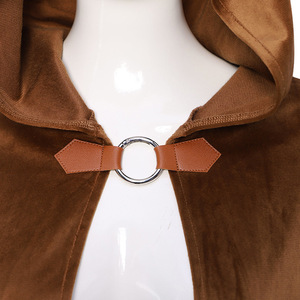 Cape à capuche en daim médiévale pour cosplay, costume unisexe pour fête d'Halloween - Product Image 3