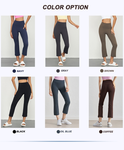 Logo personnalisé femmes taille haute sport <span class=keywords><strong>mi</strong></span>-longueur Fitness pantacourt taille élastique hanche levage petite <span class=keywords><strong>trompette</strong></span> serré - Product Image 6