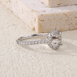 Anillo de Oro Blanco Sólido de 18K de Alta Calidad con Diamante Natural, Semi-Montura, Magnífico Regalo de Boda, Aniversario de Novia, Fiesta, Envío Rápido - Product Image 5
