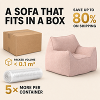 Promotion : Pouf-lit confortable compressé sous vide en tissu polaire rose pour salon et coin lecture