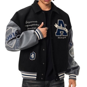 Chaqueta de Béisbol Bordada Personalizada Unisex, Ropa Urbana, Toalla para Invierno y Otoño, Estilo Urbano con Logotipo Frontal, Fabricante de Chaquetas - Product Image 3