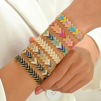Bracelet Bohème Tressé et Perlé, Style Mexicain, Plage, Flèche Colorée, Délicat, Fait Main, Perles de Verre, Bijoux pour Femmes, Pulsera